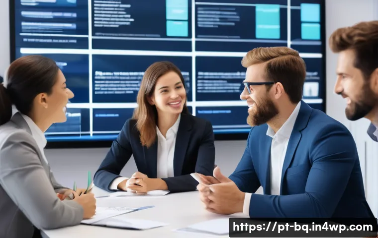 고객 피드백 수집을 위한 유기적인 접근 방법 - A modern office scene showing a diverse team of professionals engaging in active listening during a ...